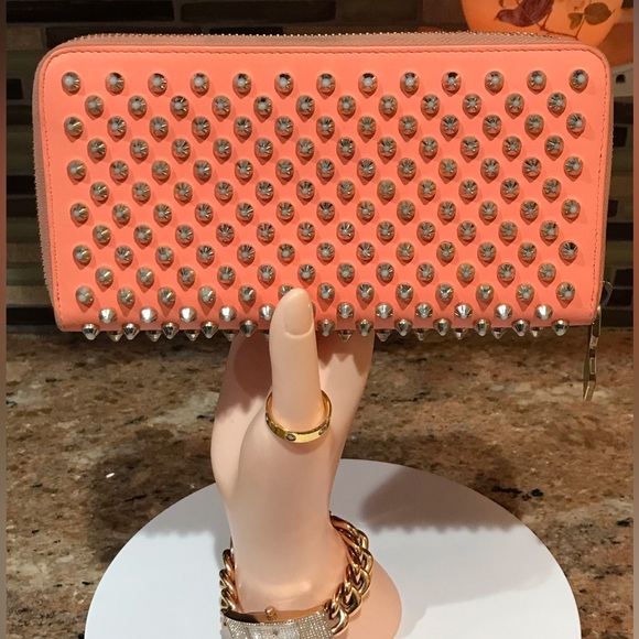 Christian Louboutin Panettone Studded Leather Zip Around Wallet 😍🔥🧡 - Picture 3 of 17